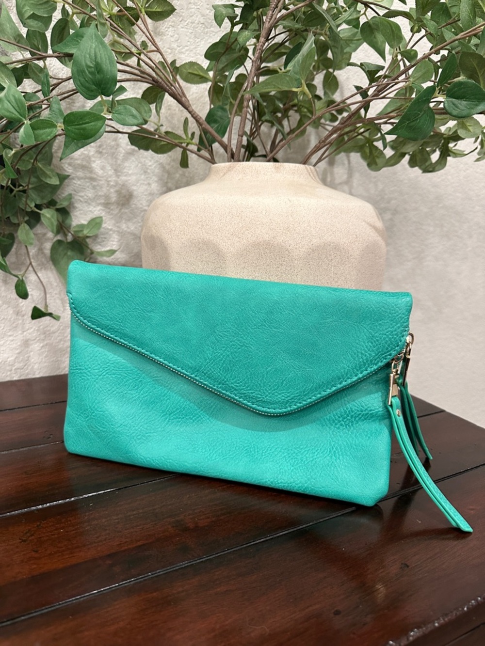 Teal Envelope Wristlet Clutch - Women’s Fashion Bag